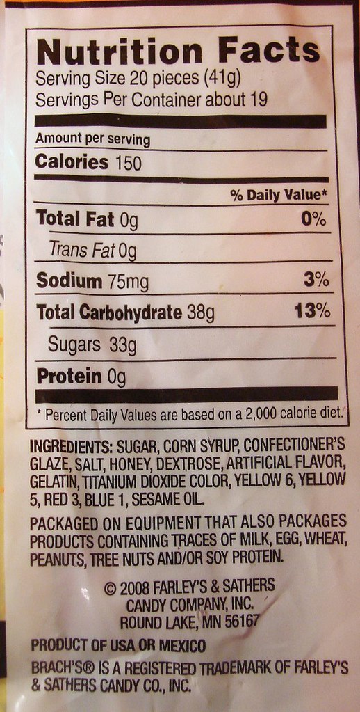 Nutrition Facts label that shows Protein