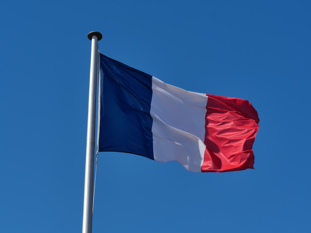 French flag waving in the wind
