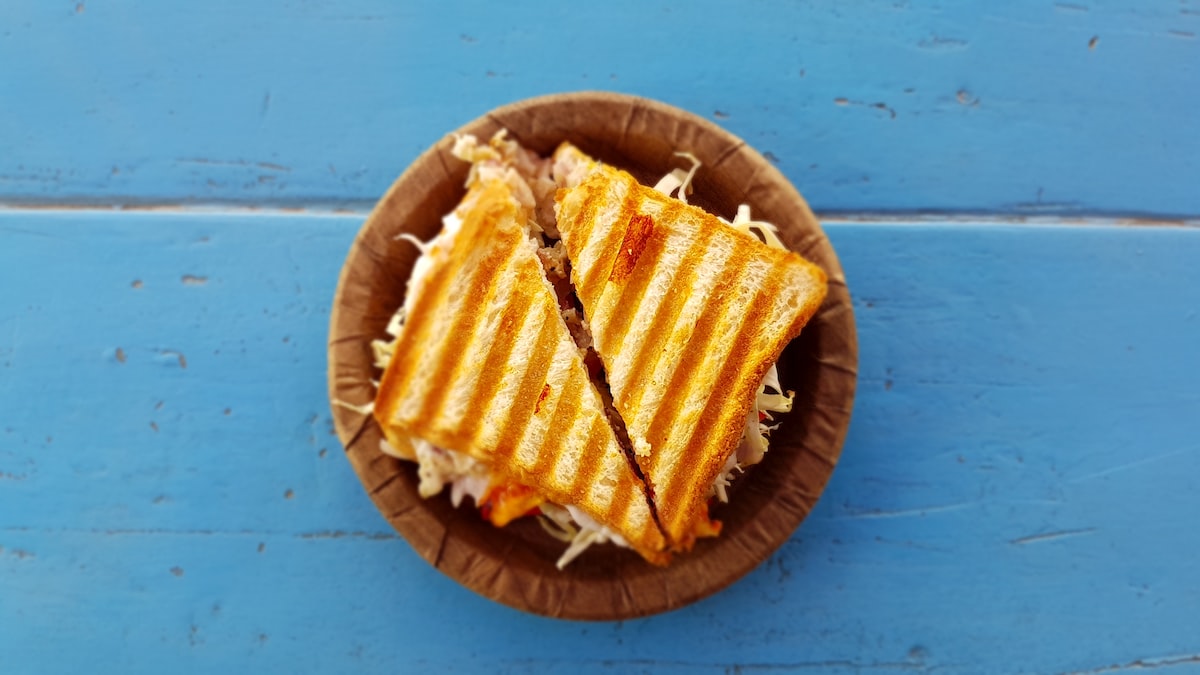 Grilled cheese sitting on a plate